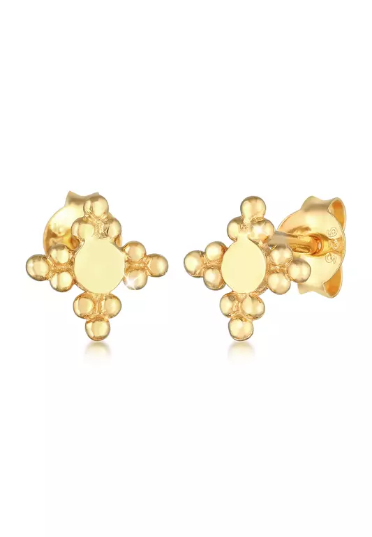 Earrings Stud Star Ball Gold Plated