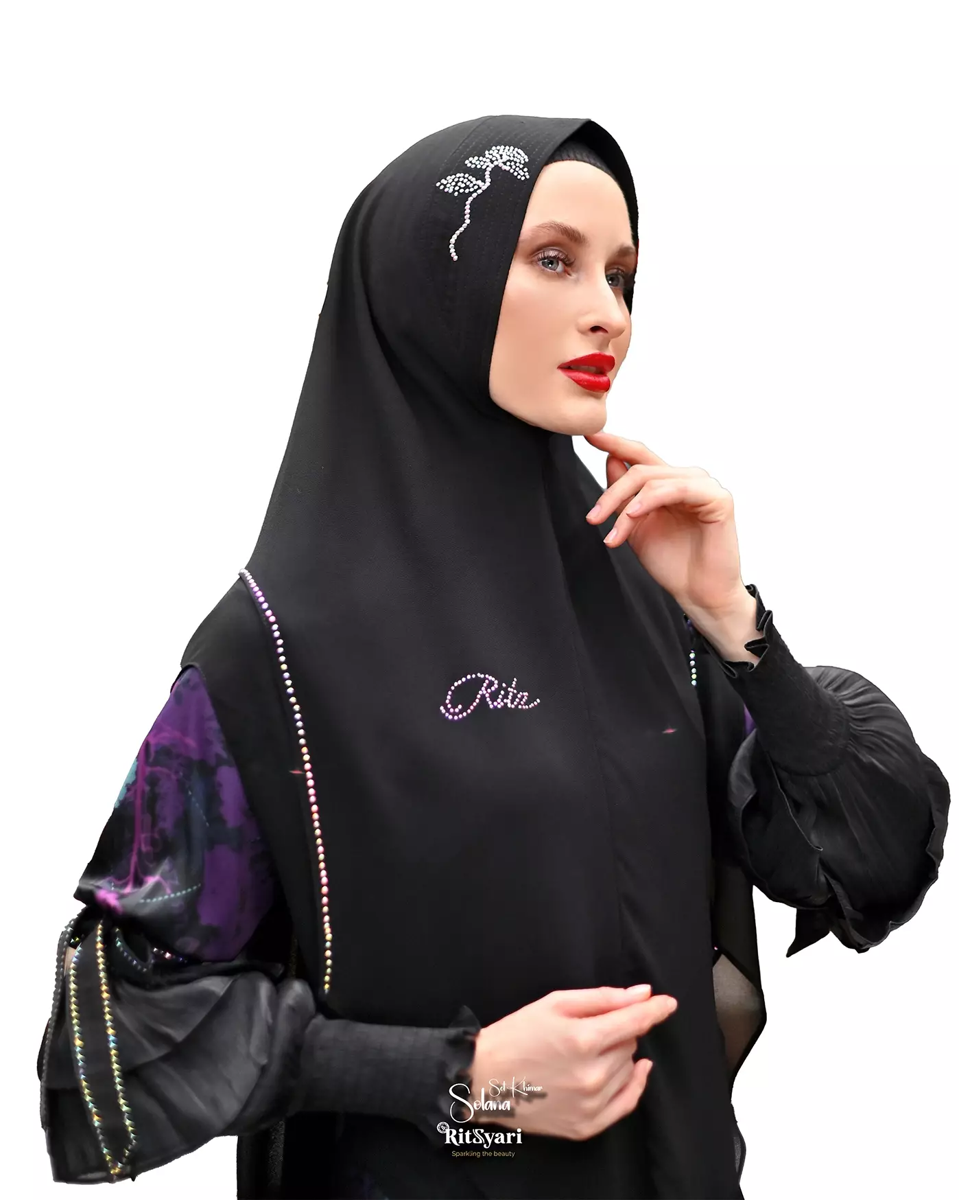 Jual Ritz Syari SET DRESS SOLANA BLACK KHIMAR PREMIUM Original 2025 ...