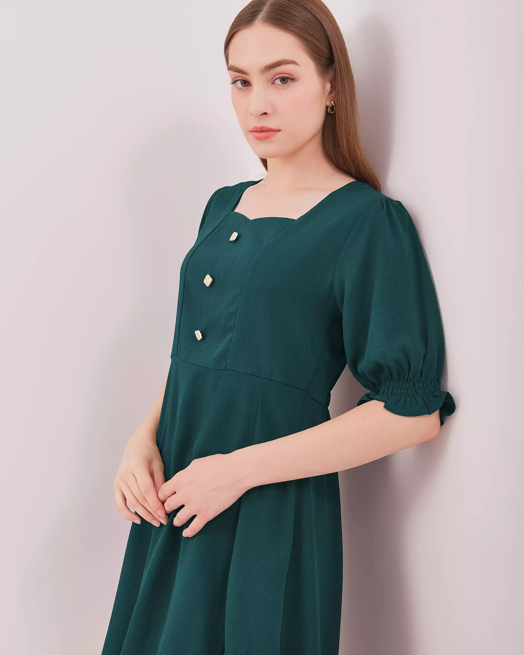 Urban Exchange Melody Dress Green - Gaun Kasual Dress Green Dress Natal