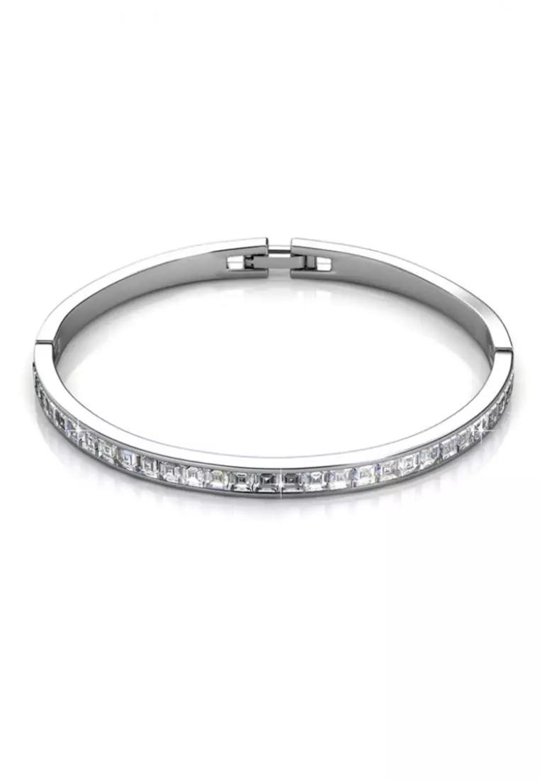 White gold bangle outlet bracelet set