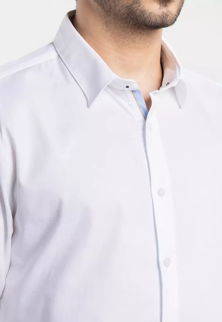 MOC - Kemeja Polos Lengan Panjang Pria Verdon - White