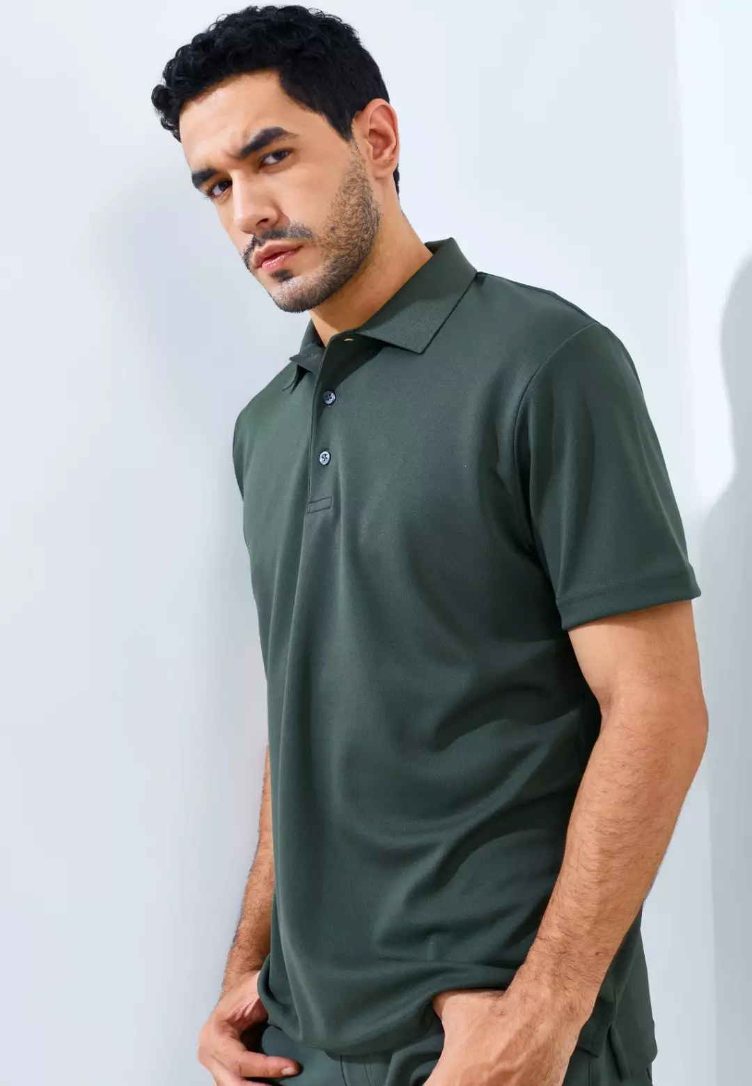 Jack Nicklaus Robertson Premium Solid Polo Virtual Olive
