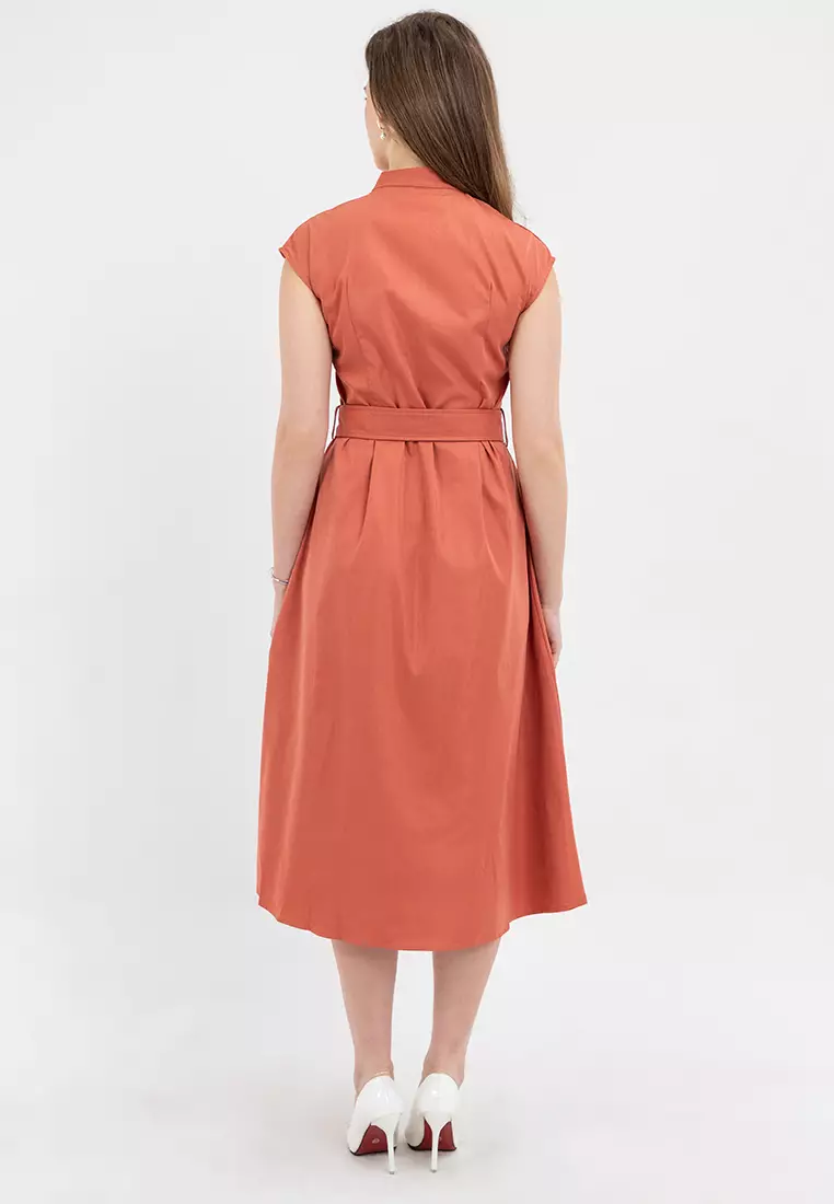 Debbie Belted Button Down Dress