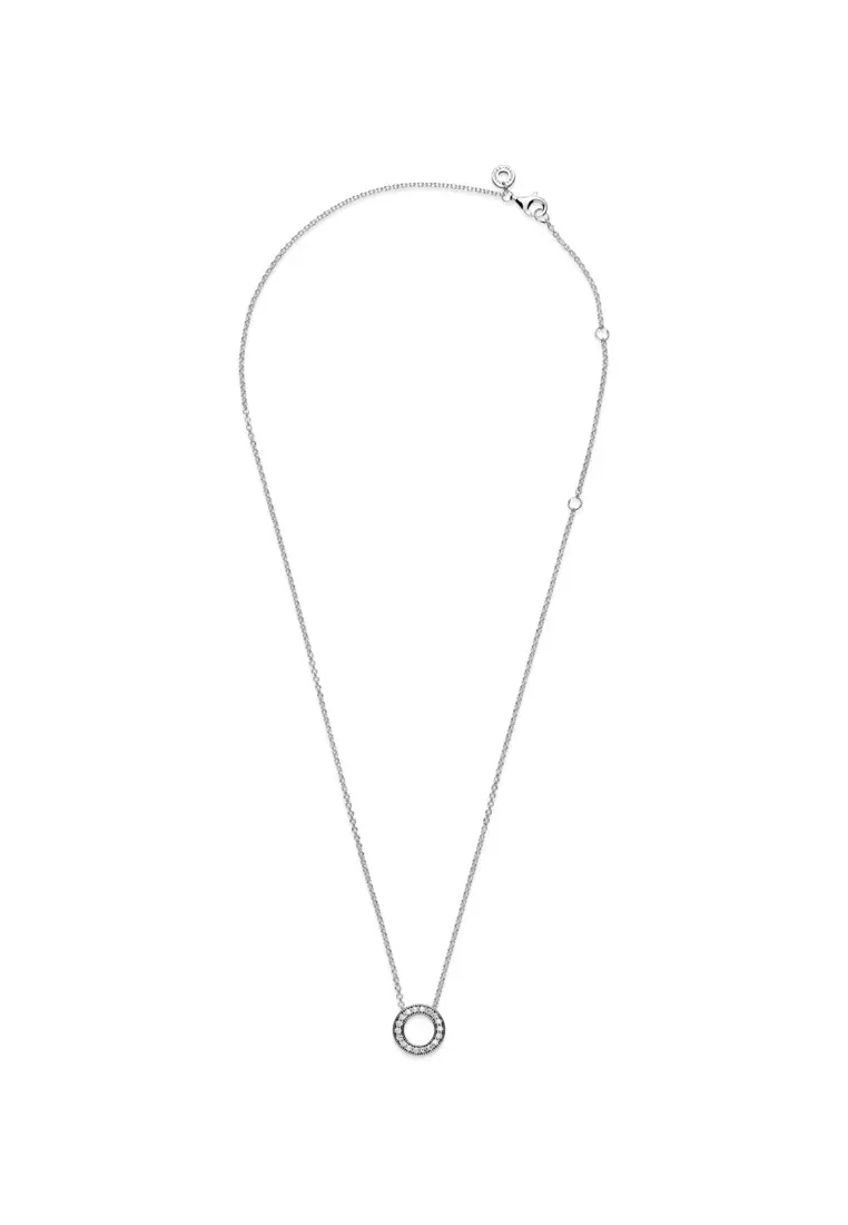 Buy PANDORA Pandora Logo Pavé Circle Collier Necklace (45 cm) Online ...