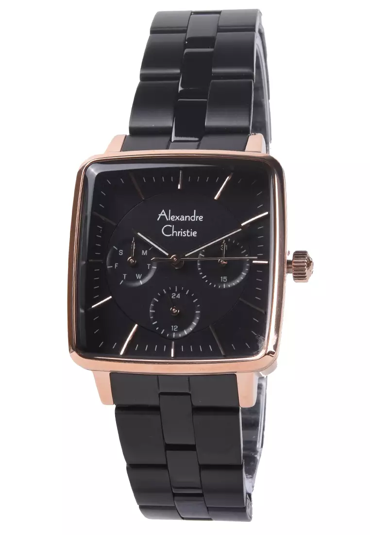 Alexandre Christie - Jam Tangan Wanita - Rosegold - Black Stainless Steel Bracelet - 5003 BFBBRBA