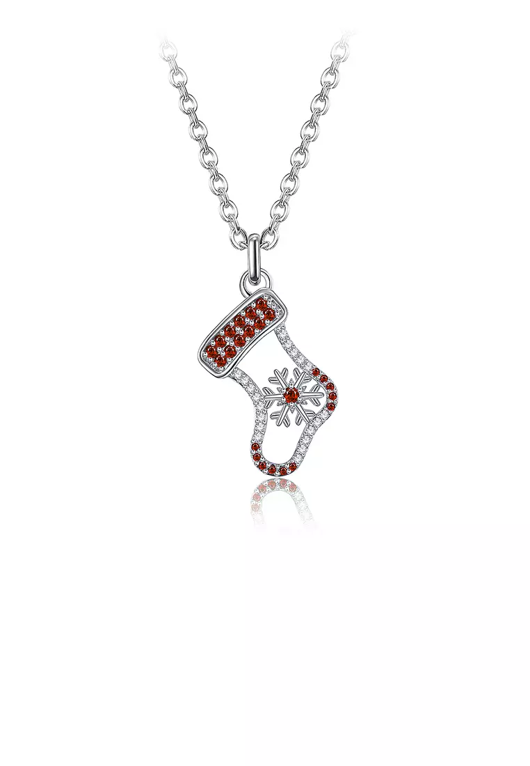 Buy Glamorousky Christmas Socks Pendant with Red Austrian Element