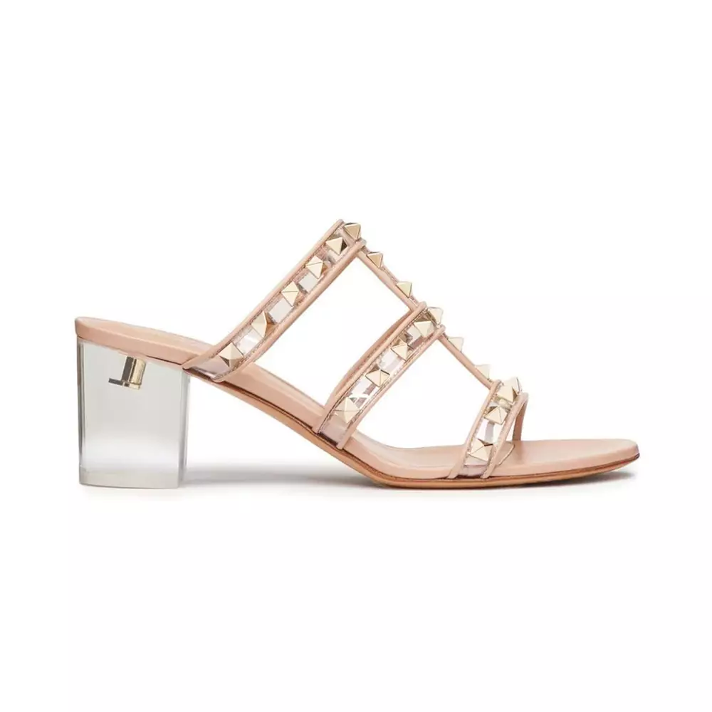 Jual Valentino Garavani Valentino Garavani Rockstud Plexi Transparent Sandal Heels Blush