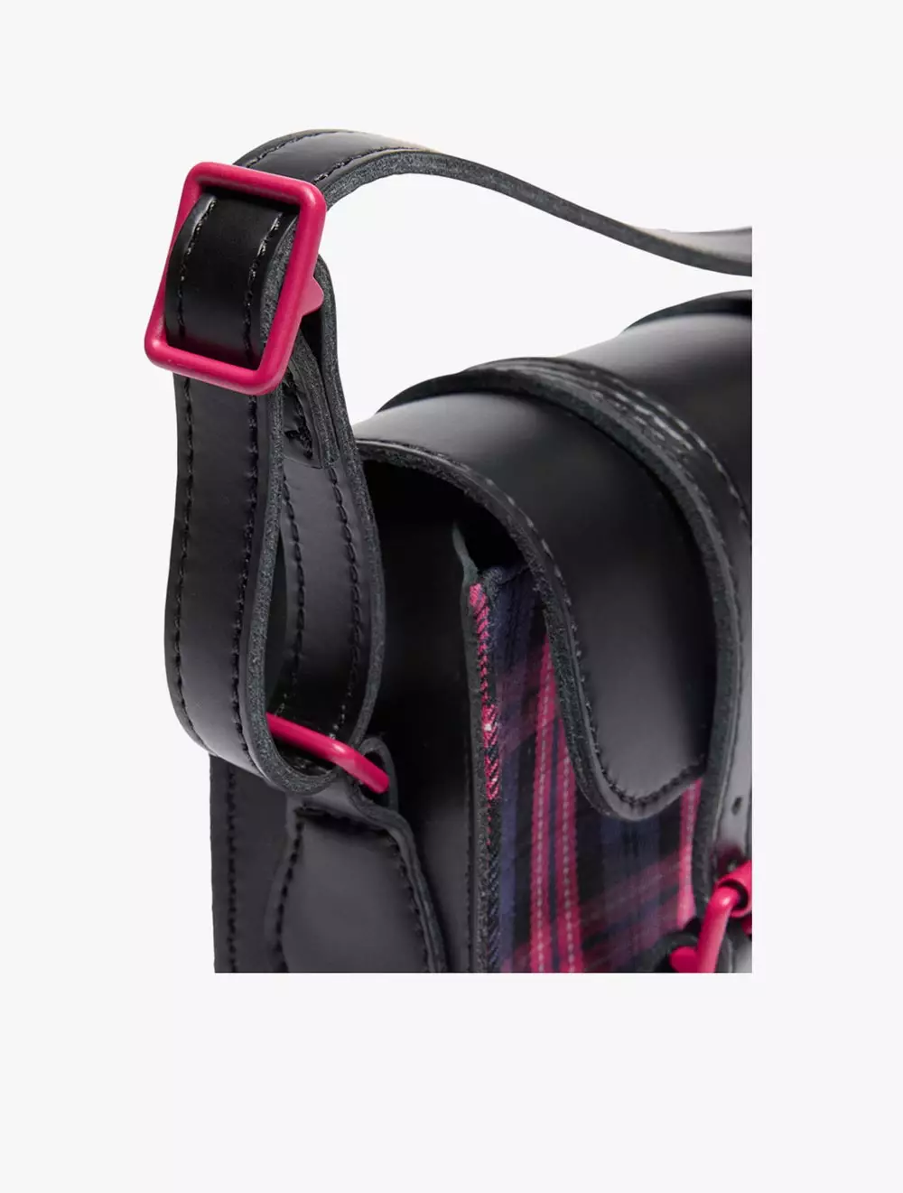 Dr. Martens 7" Satchel Bag Black+Pink Multi Kiev+Tartan Woven