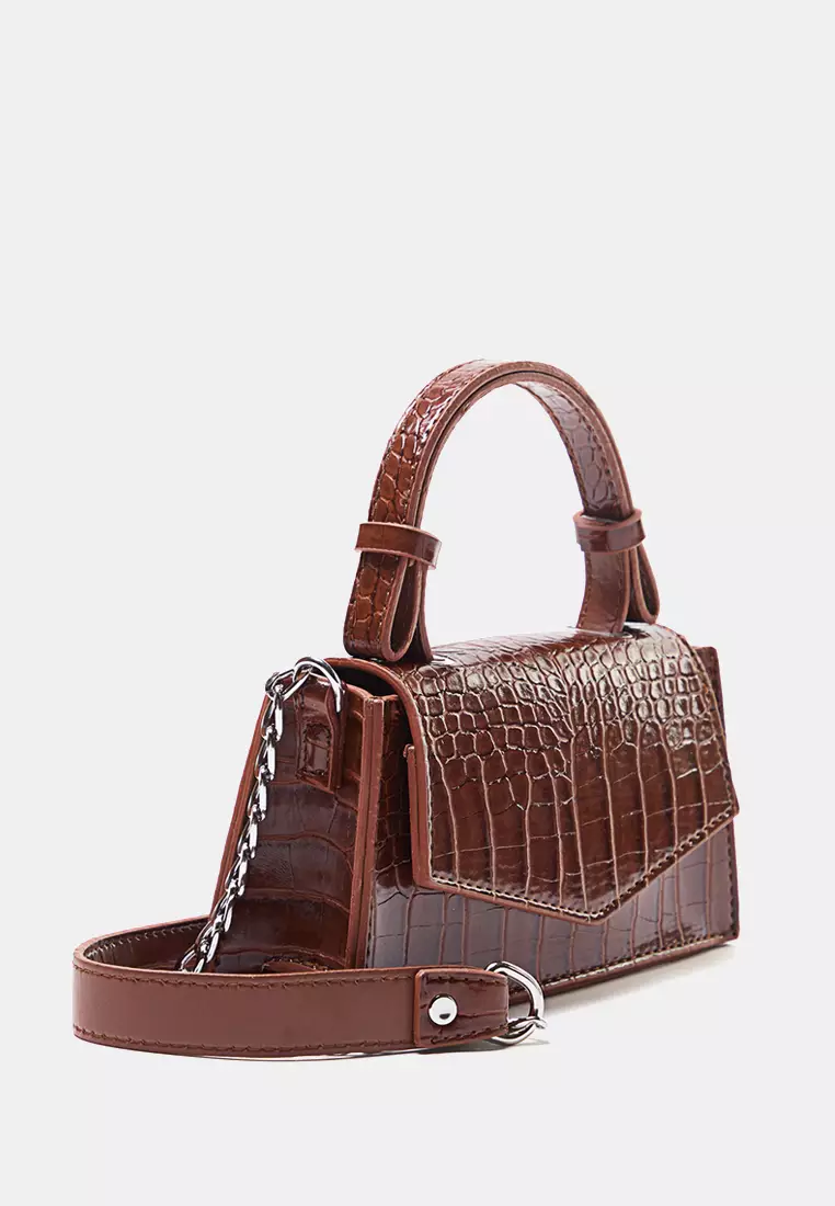 Tan Textured Cross Strap Women's Mini City Bag Twoaw25Oc00001