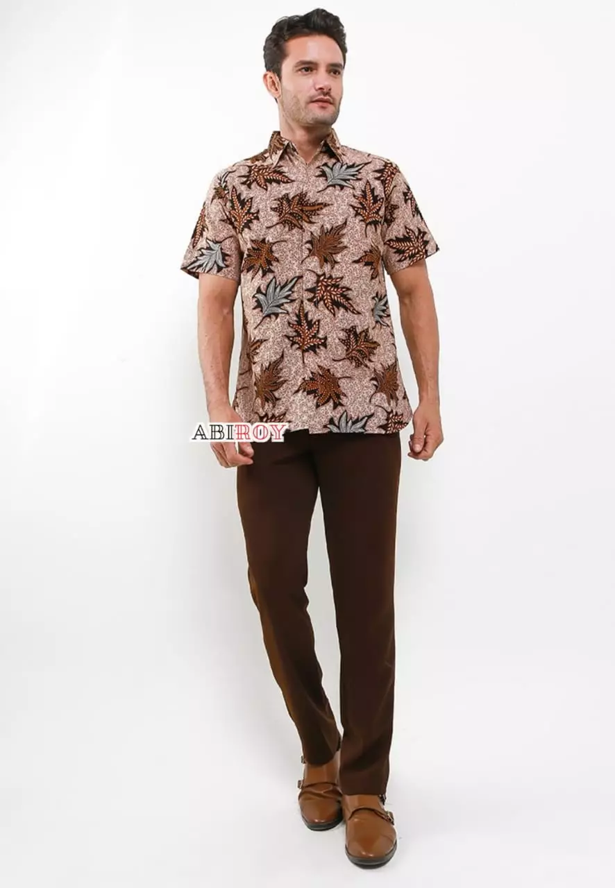 Kemeja Batik Pria Premium Slimfit Elegant Modern Lengan Pendek Akhlil