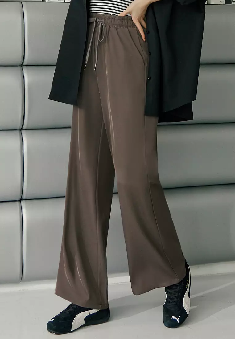 Wrinkle-Resistant Drawstring Trousers [BA7714]