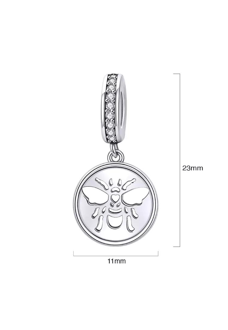 Solid 925 Sterling Silver Bee Animal Stamp Pandora Inspired Charm