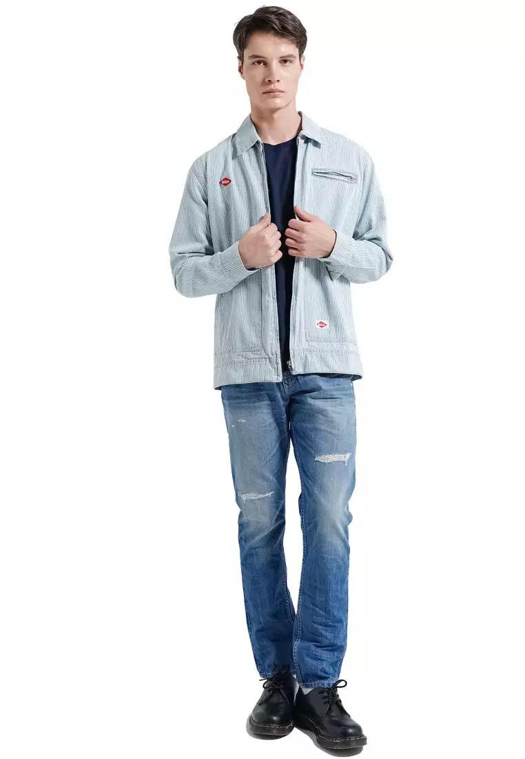 Lee Cooper Tapered Fit Jeans Arthur Repaired Light Blue