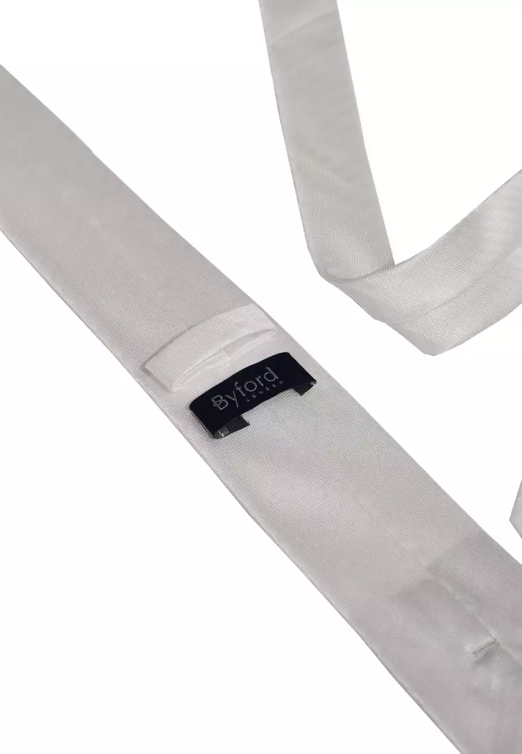 Byford Mens Micro Polyester Neck Tie 6.5 - 3026004A-90White