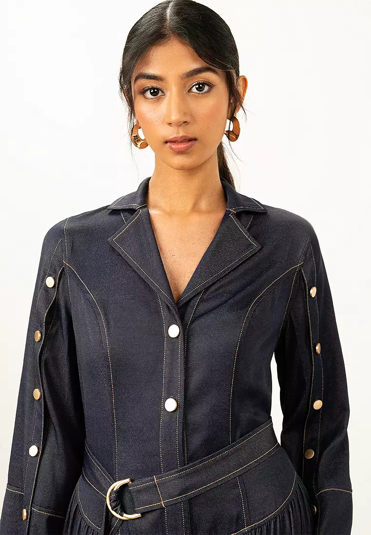 Rita Buttoned Denim Dress