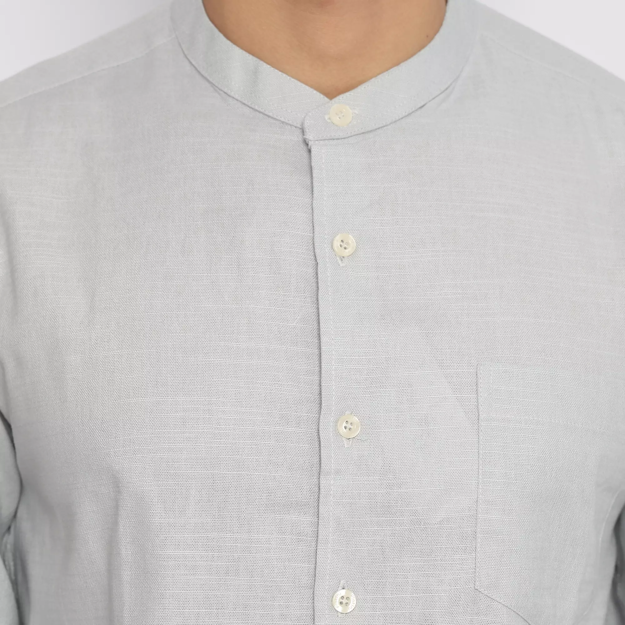 Platini Kemeja Pria Koko Shanghai Lengan Panjang Katun Abu 22039