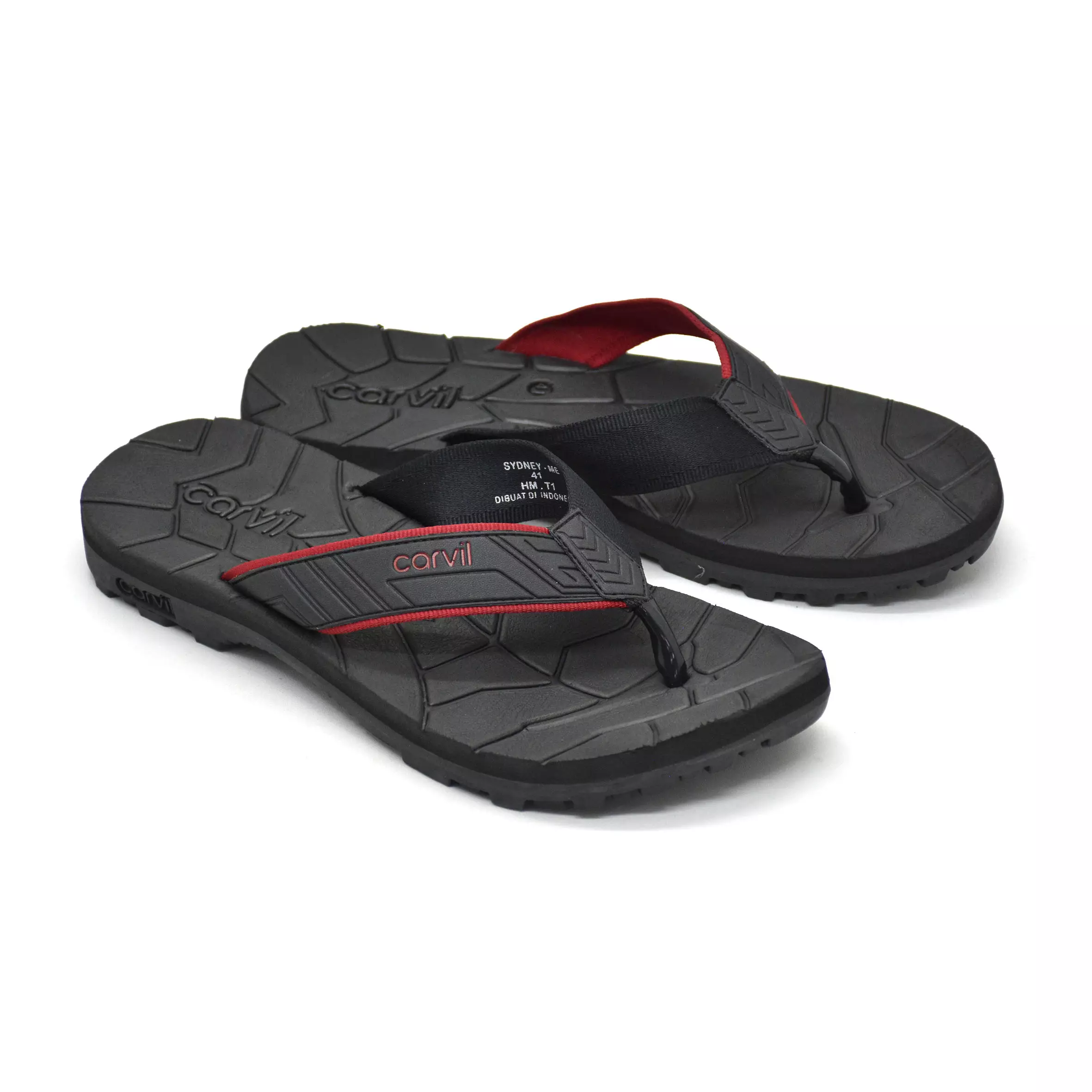 Carvil Sandal Pria Sydney-Me Black/Red