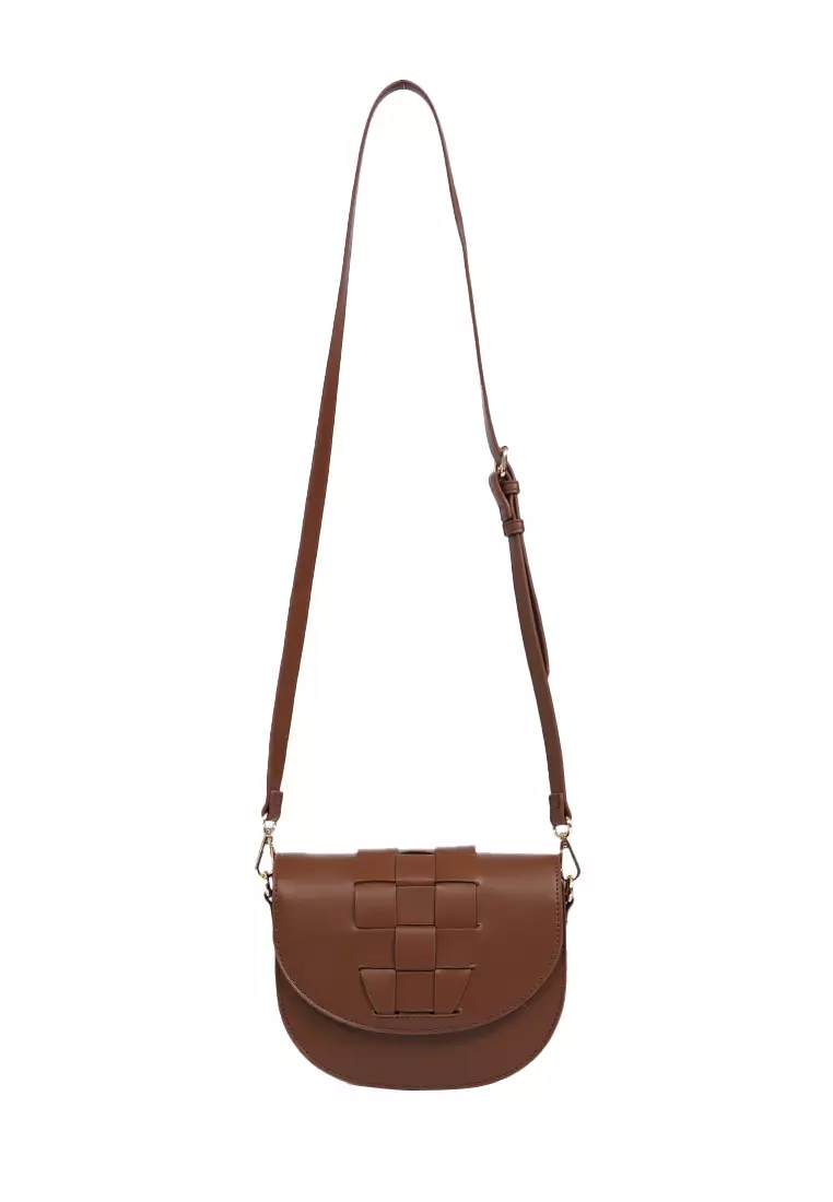 Sling Bag With Woven Motif