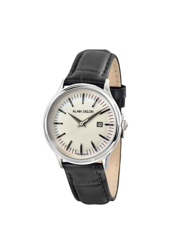 Buy Alain Delon Alain Delon Women Ad353 2312 Black Leather Watch Zalora Hk