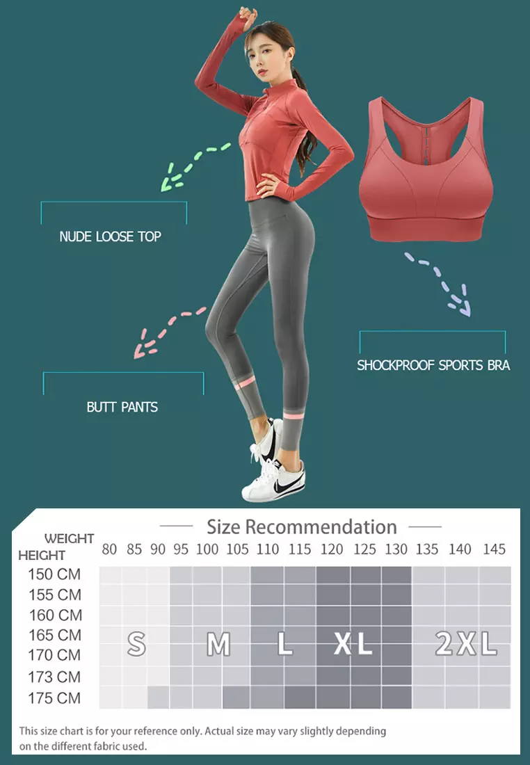 (3PCS) Sports Fitness Yoga Set (Sports Bra+Pants+Tops)