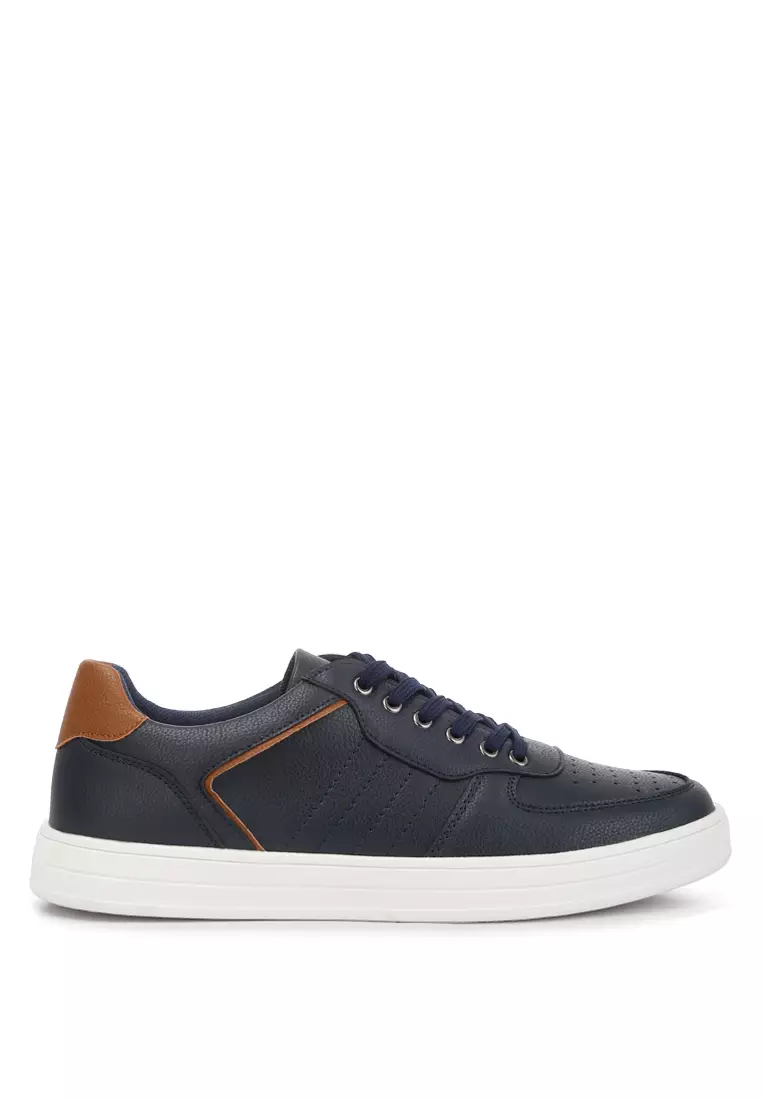 Discount on London Rag  shoes - SKU: Navy Casual Perforated Detail Sneakers