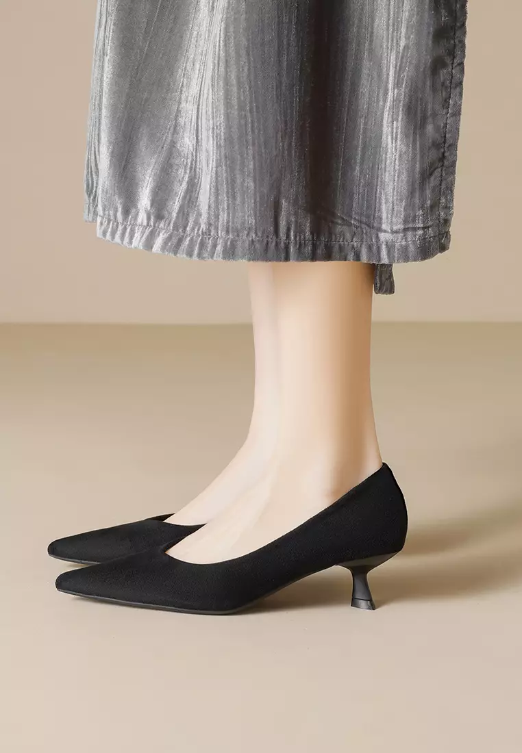 4.5CM Pointed Kitten Heel Pumps WW739-1