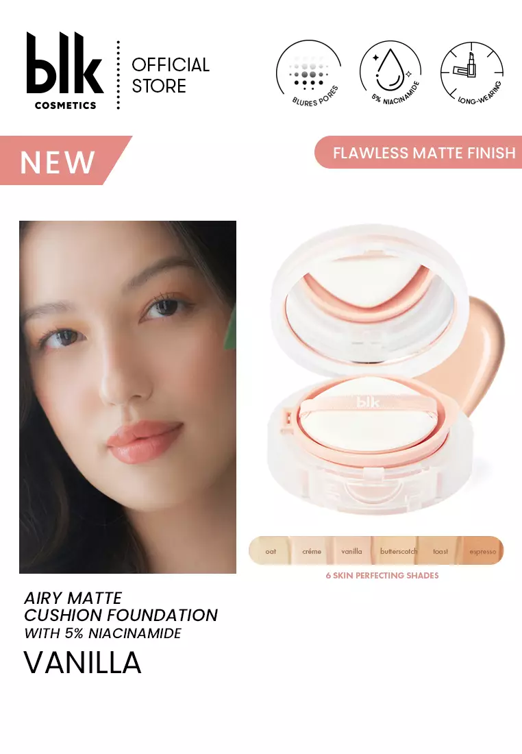 Discount on Blk Cosmetics  shoes - SKU: Blk Cosmetics Airy Matte Cushion Foundation Spf15 5% Niacinamide - Vanilla