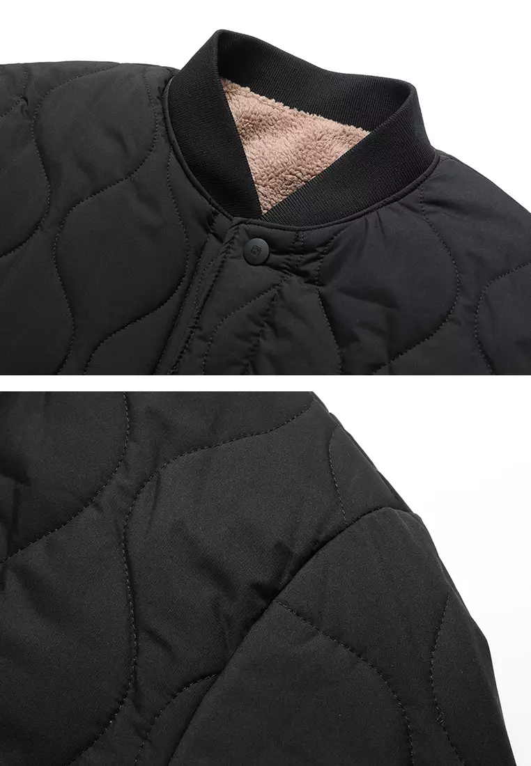 Fleece-lined Stand Collar Quilted Jacket CSCF-B51
