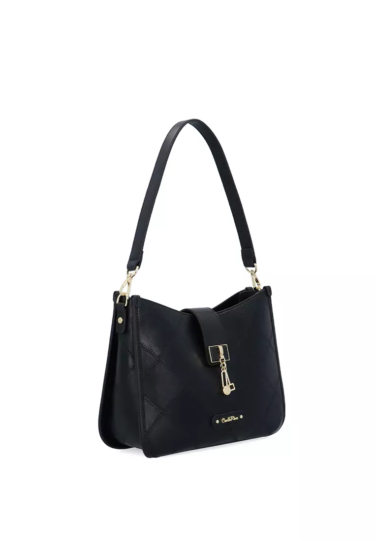 CR Lorena Woven Tote Bag - Black