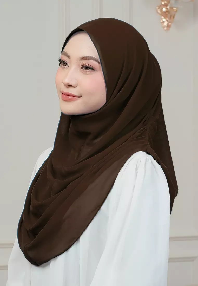 HIJAB INSTAN AURORA - DARK BROWN