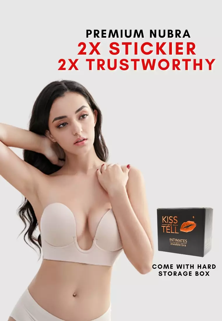 Plunging Push Up Nubra in Nude Seamless Invisible Reusable Adhesive Stick on Wedding Bra 隐形聚拢胸