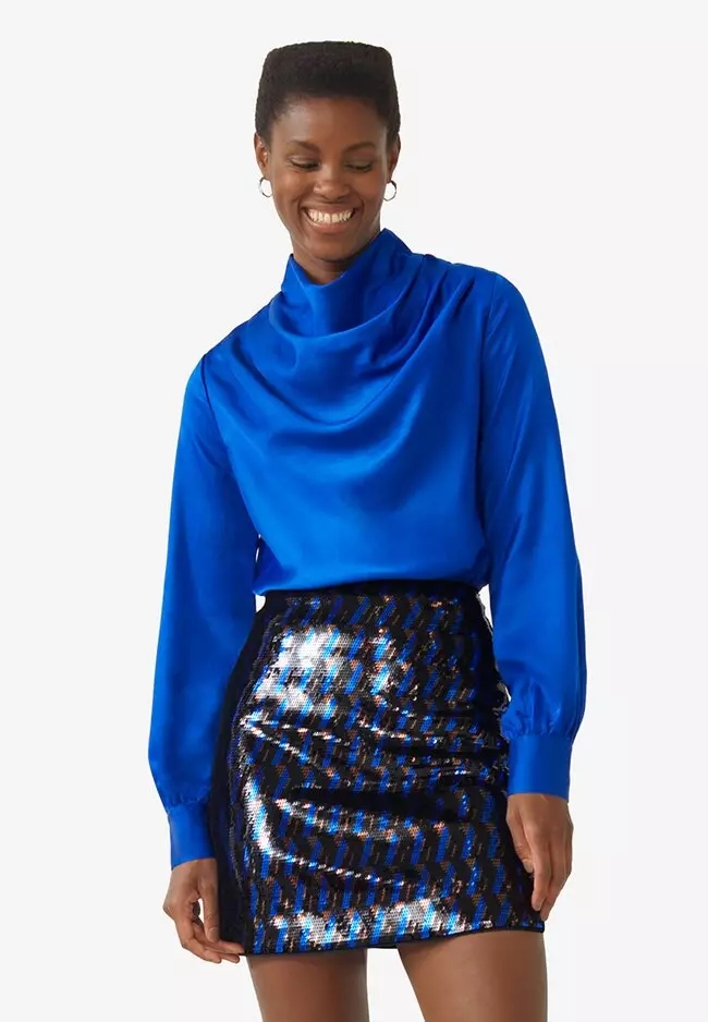 Satin turtleneck hot sale