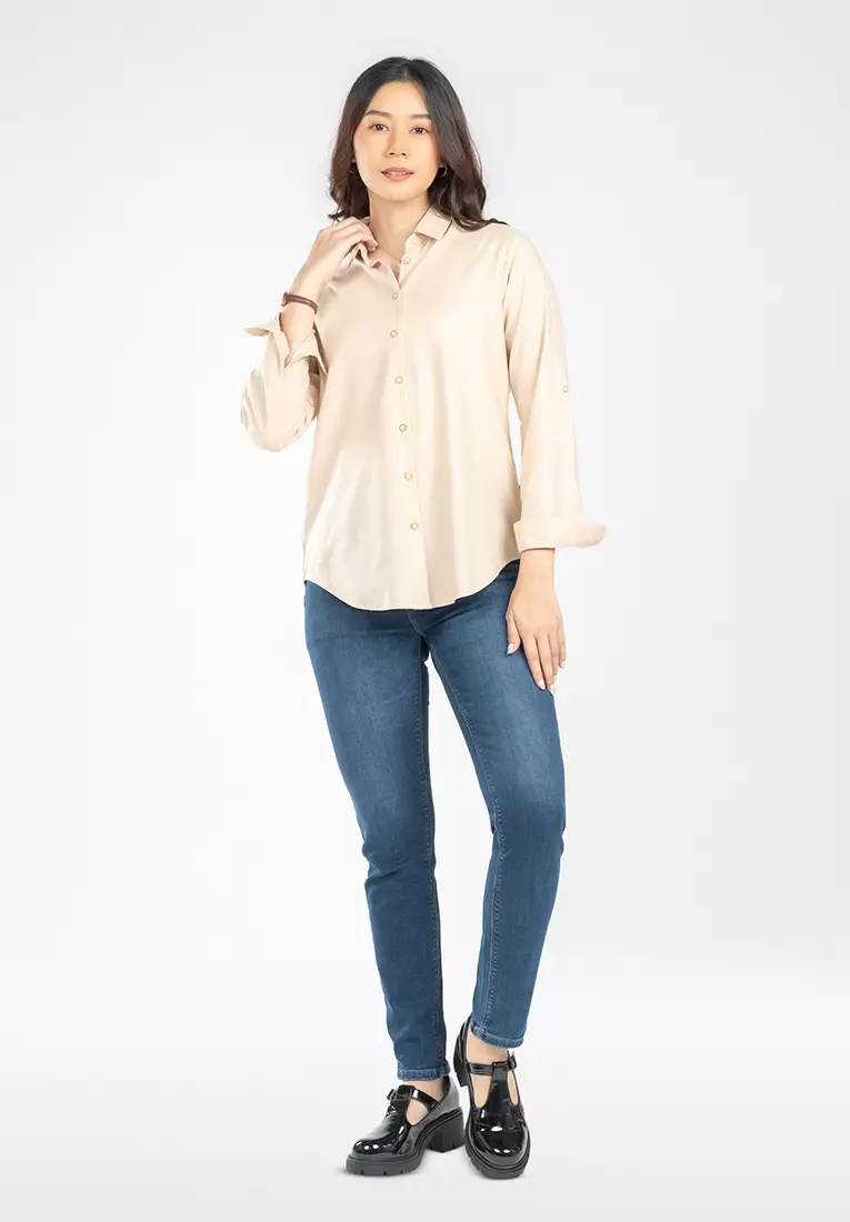 C2 Isotta Khaki Kemeja Casual Wanita