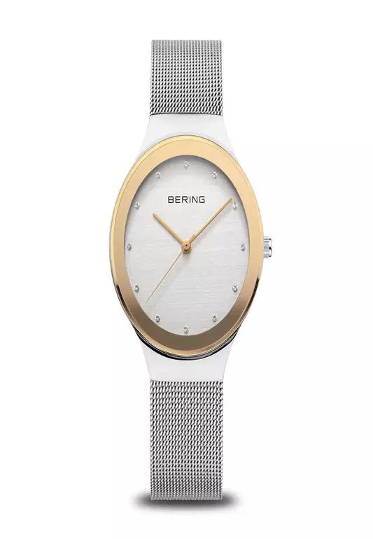 Women's Stainless Steel Mesh Bracelet and Silver Dial Quartz Watch - 12934-010