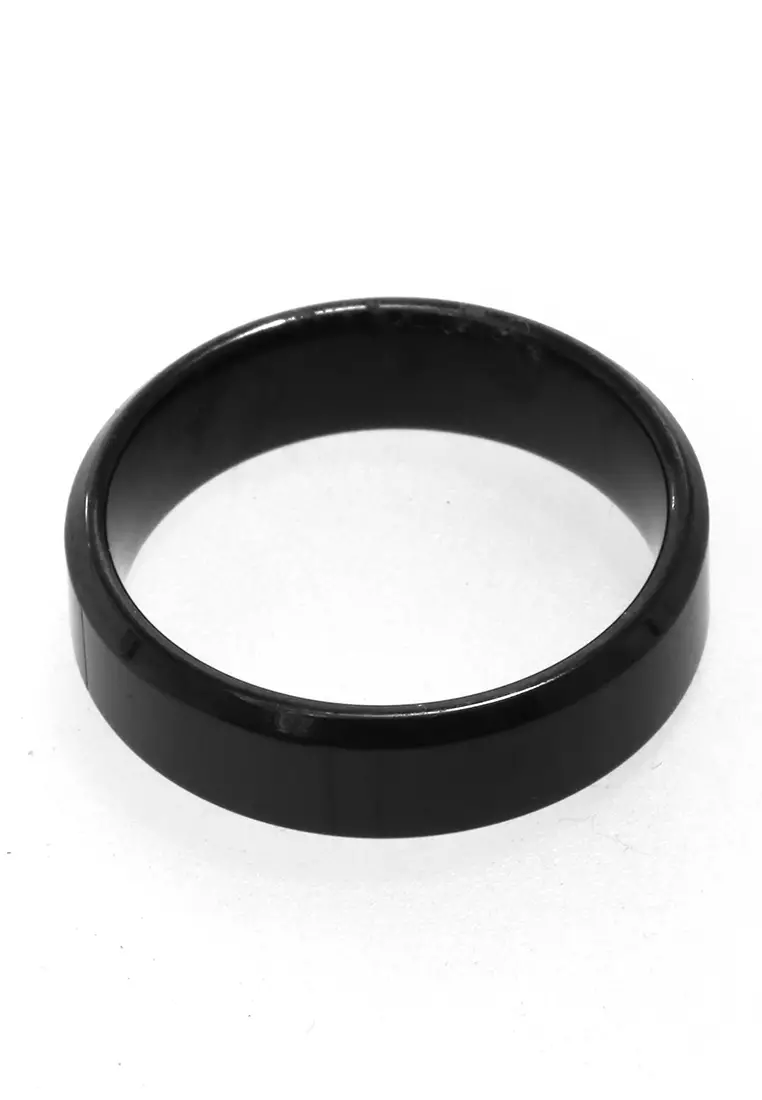 Daisy Aksesoris Fashion Pria Wanita CIncin Couple Simple Design Material Titanium ORIGINAL - Black