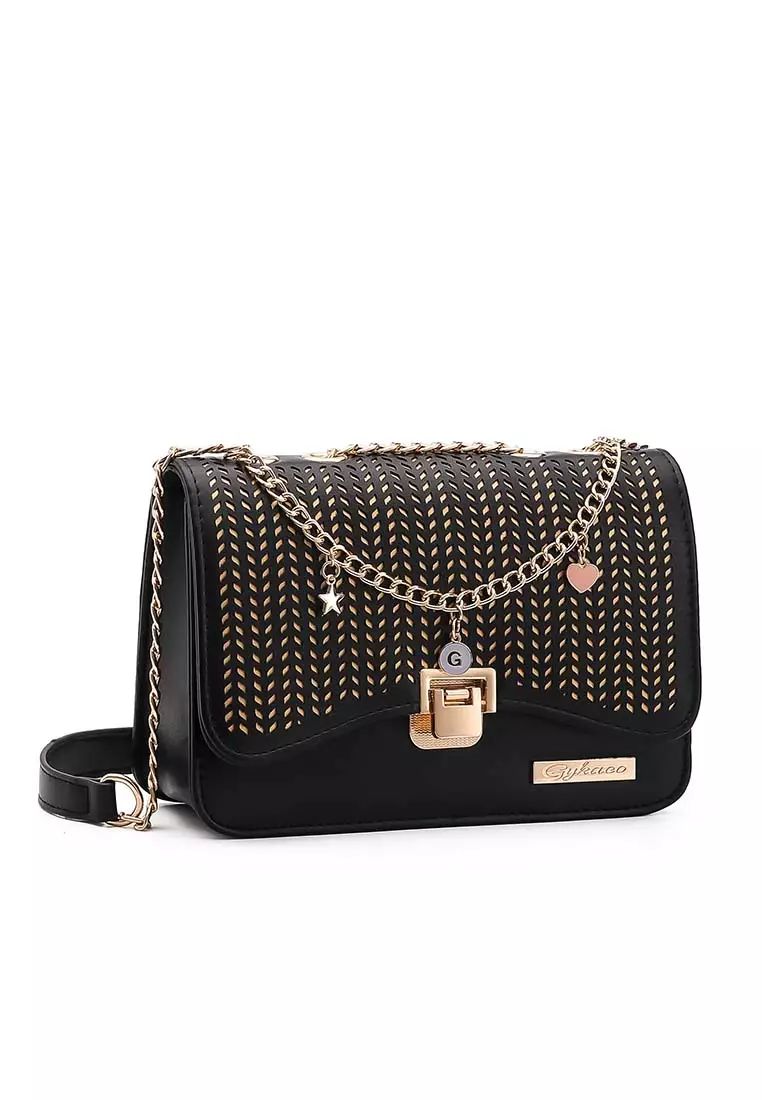 GYKACO SEORINA Black - Tas Wanita Sling Bag - Fashion Top Handle Bag (Import)