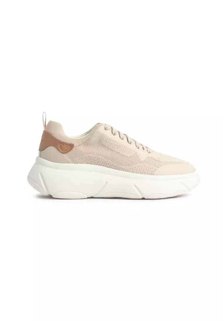 Geox Women’s Nebula X B Sneakers – Breathable Leather Lace-Up Walking Shoes With Removable Insole