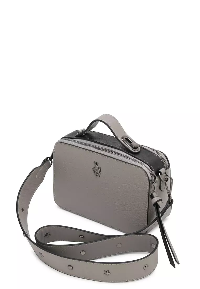 Women's Top Handle Bag / Sling Bag / Crossbody Bag (Tas Selempang / Tas Tangan) - Abu-Abu