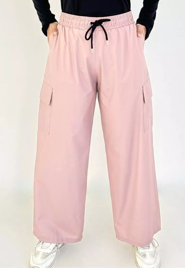 BUY 1 GET 1 FREE Alia Cargo Pants [Black - Pink]
