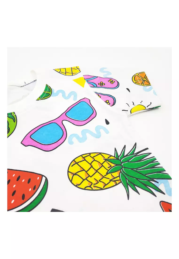 Wakakids Baju Atasan Lengan Pendek Bayi Anak Laki Laki dan Perempuan Unisex Full Print Summer Usia 6 Bulan Hingga 12 Bulan 3591 Venwk