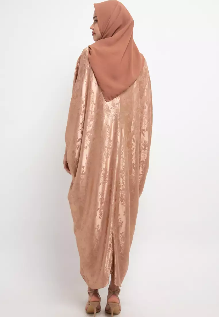 JACQUARD KAFTAN W/ XTAL CHAIN