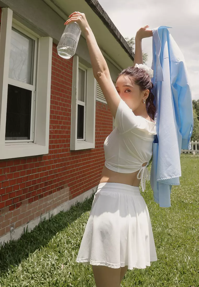 Womens Skirts Full Flowy Mini Skirt Light Blue Skirt Womens Flowy