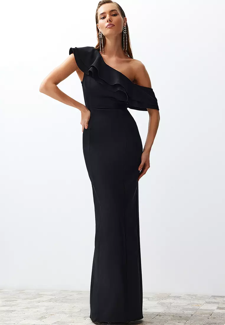 Ruffle Evening Maxi Dress