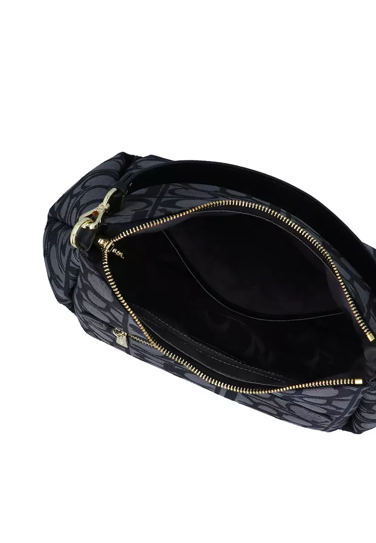 Carlo GEO Jacquard Shoulder Bag II - Black