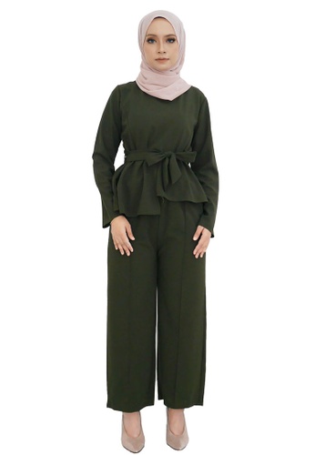 Bonnie Peplum Wrap Suit from ARCO in Green