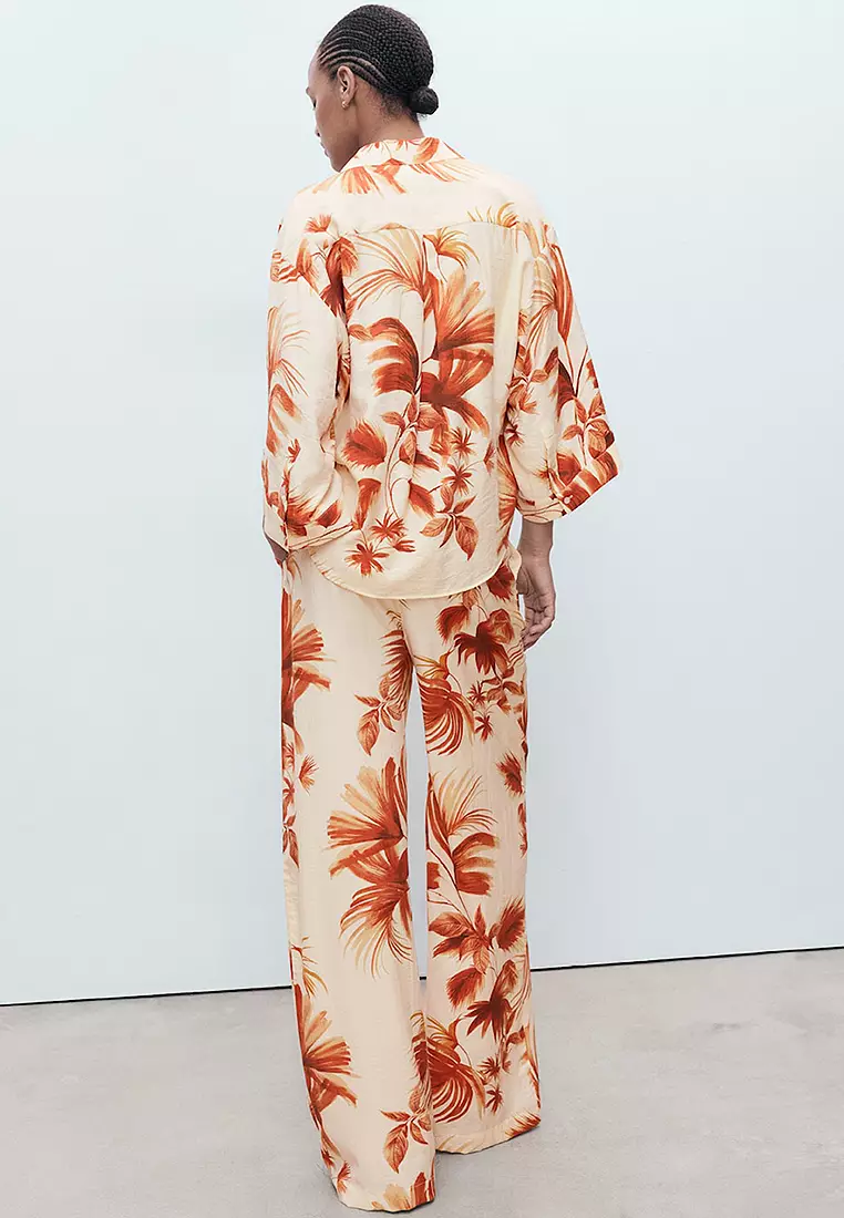 Palm-Tree Shirt With Three-Quarter Sleeves