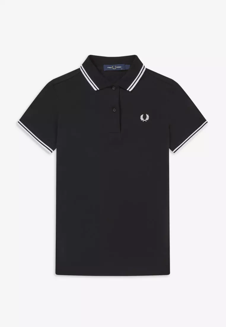 Fred Perry G3600 Twin Tipped Fred Perry Shirt (Black / White / White)