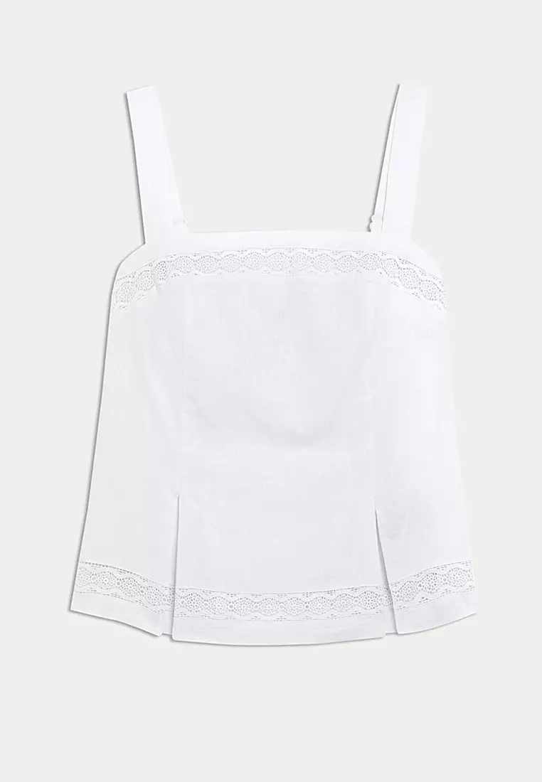 Linen Rich Strappy Cami Top