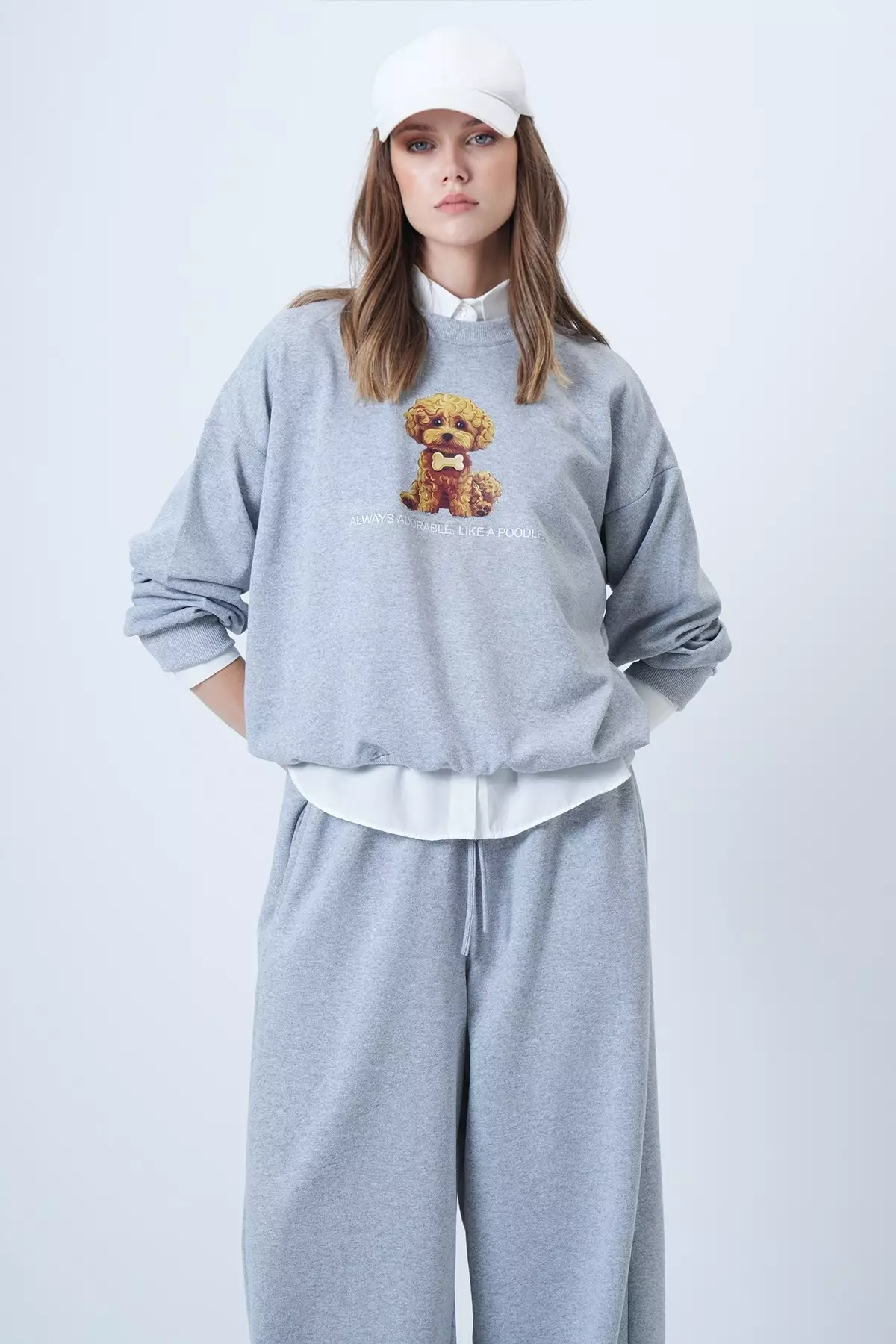 Women'S Grimelange Front Printed Oversize Cotton Sweatshirt Alc-X14651
