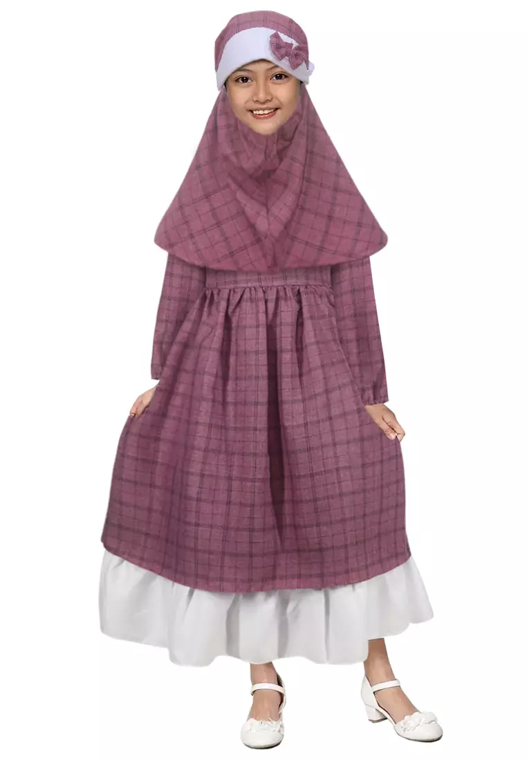 Two Mix Gamis Anak Perempuan Bahan Katun - Baju Anak Muslim Perempuan Usia 1-12 Tahun 4272